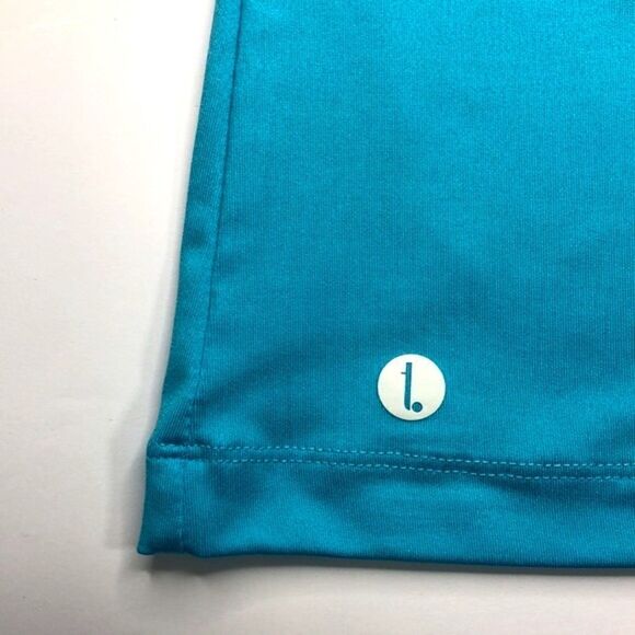 TAIL Sleeveless Athletic Workout  Top, Turquoise with Green White Edging, SZ (S) - Picture 4 of 9
